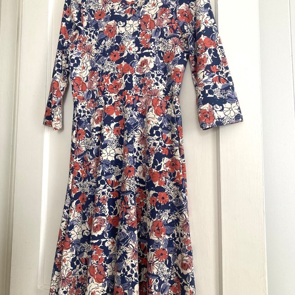Pact Organic Fit & Flare Party Midi Dress NWT - Picture 2 of 5